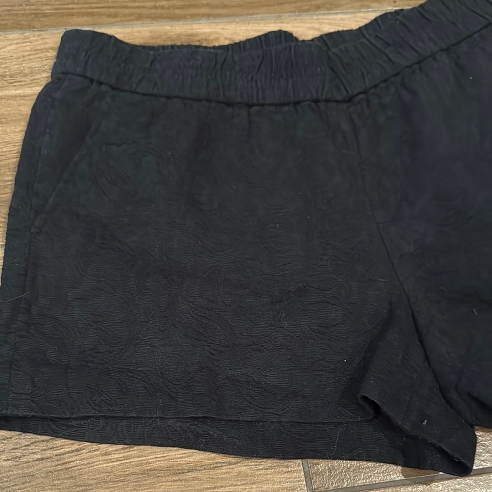 J. Crew Black Shorts with Textured paisley Fabric